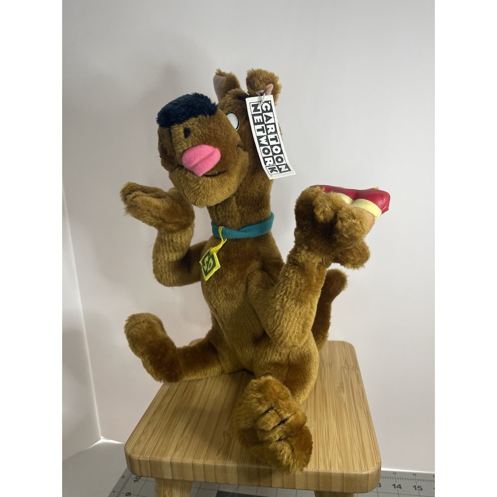 Scooby-Doo w/ Hot Dog Snack Plush 8" Soft Toy Vintage 1998 Cartoon Network‎